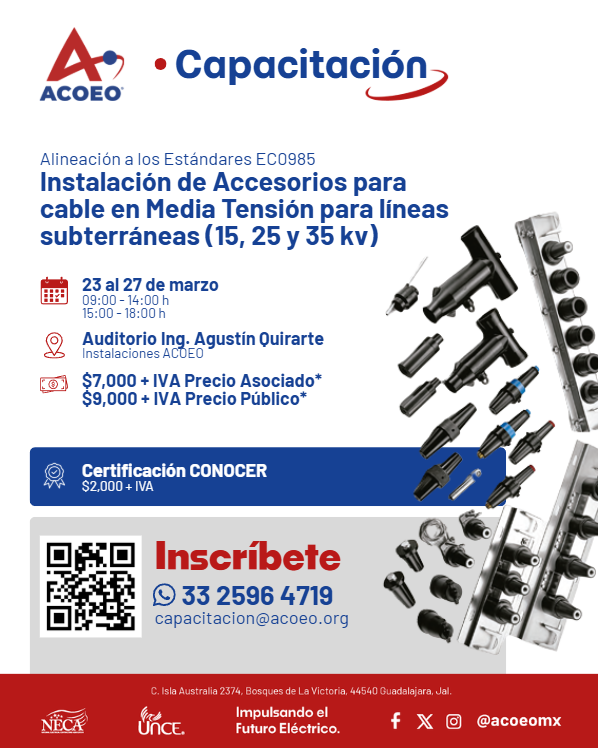 Alineación a los Estándares EC0985 Instalación de Accesorios para cable en Media Tensión para líneas subterráneas (15, 25 y 35 kv)